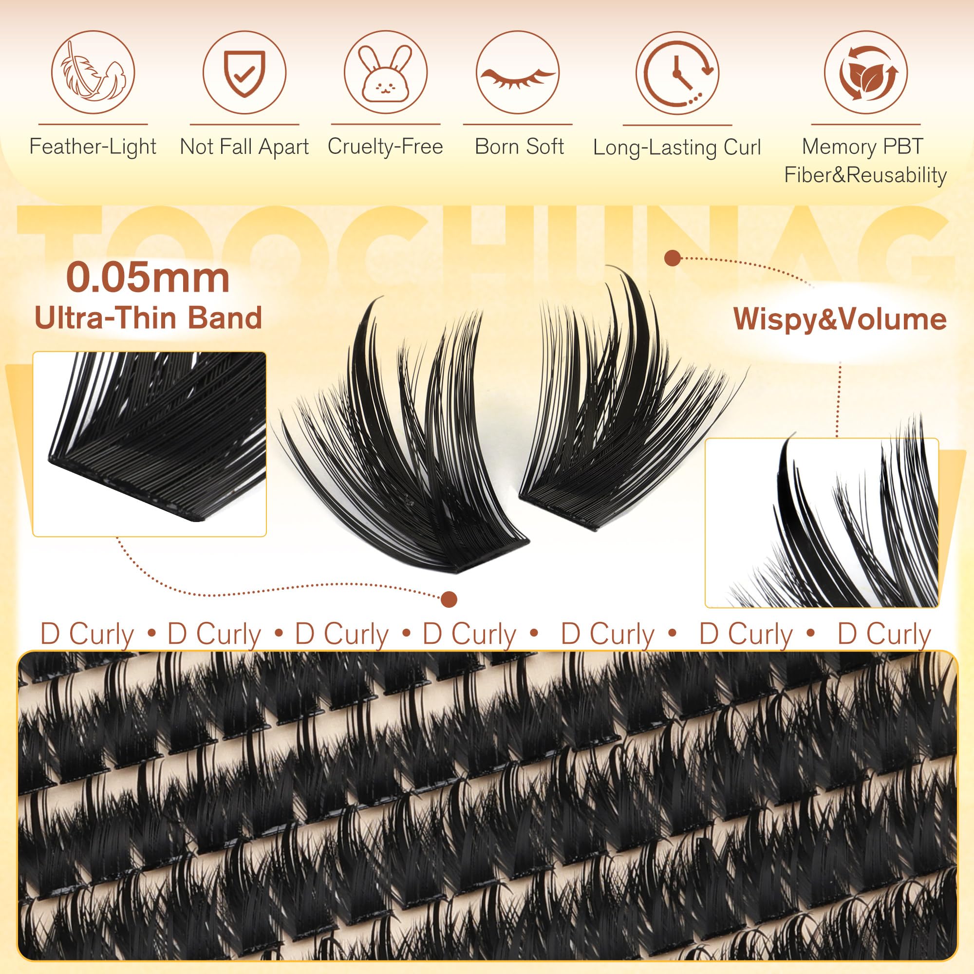 TOOCHUNAG ultra-soft extensions ensure all-day comfort and natural feel.
