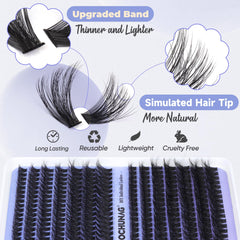 TOOCHUNAG 252-piece lash clusters set for at-home customization.