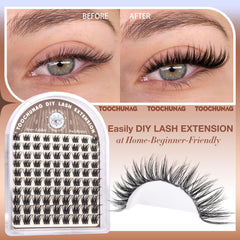 TOOCHUNAG Wispy lash clusters 16mm for dramatic curl
