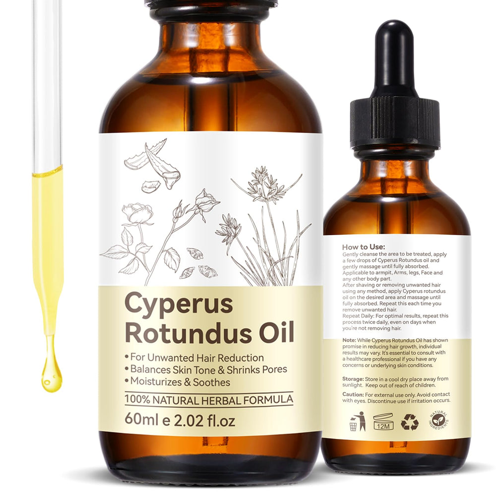 Tooffi Cyperus Rotundus Oil bottle—natural option for smoother skin and subtle hair reduction.