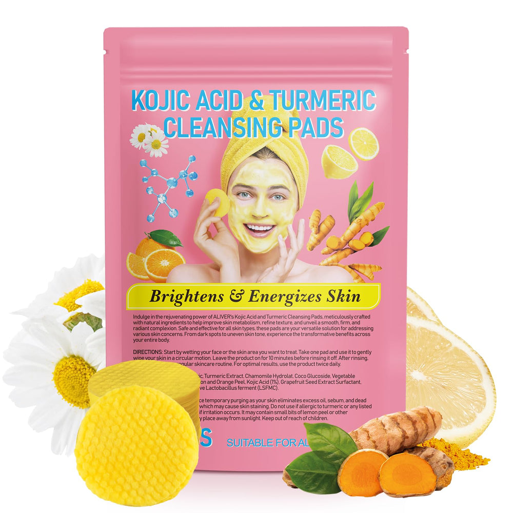 Tooffi turmeric kojic cleansing pad close-up for gentle exfoliation