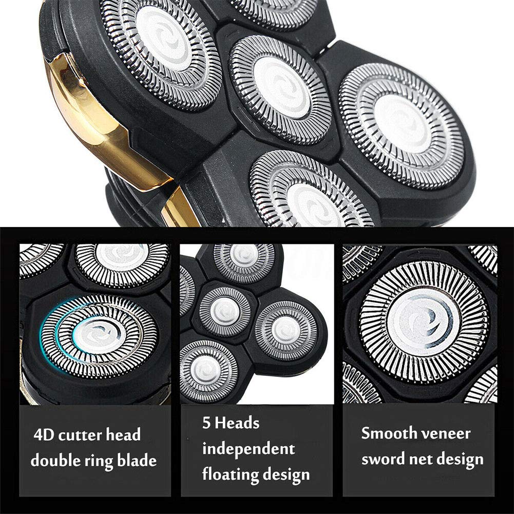 Tookie replacement heads support efficient shaving for head, face, and neck.