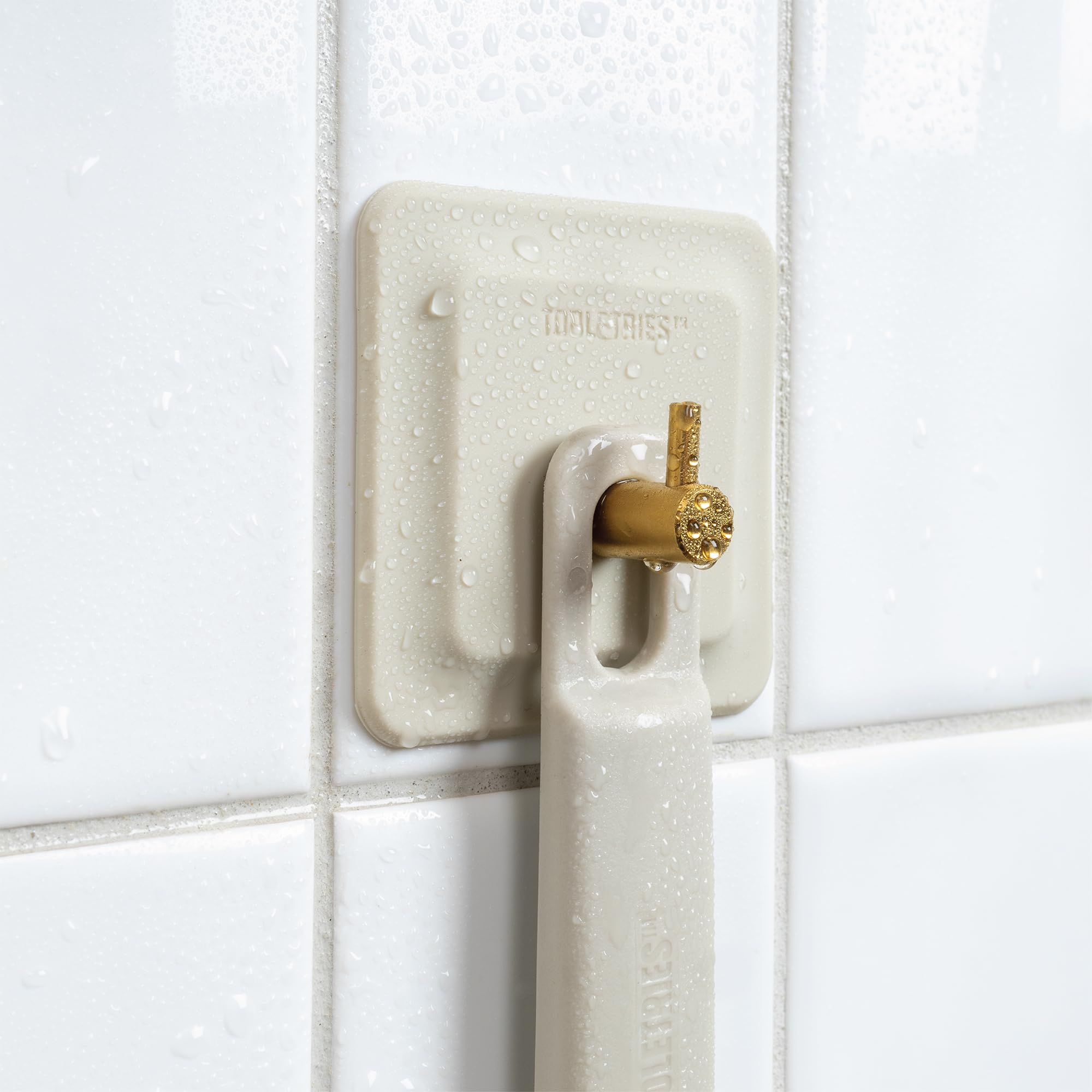TOOLETRIES apply body wash directly onto bristles for quick lather.