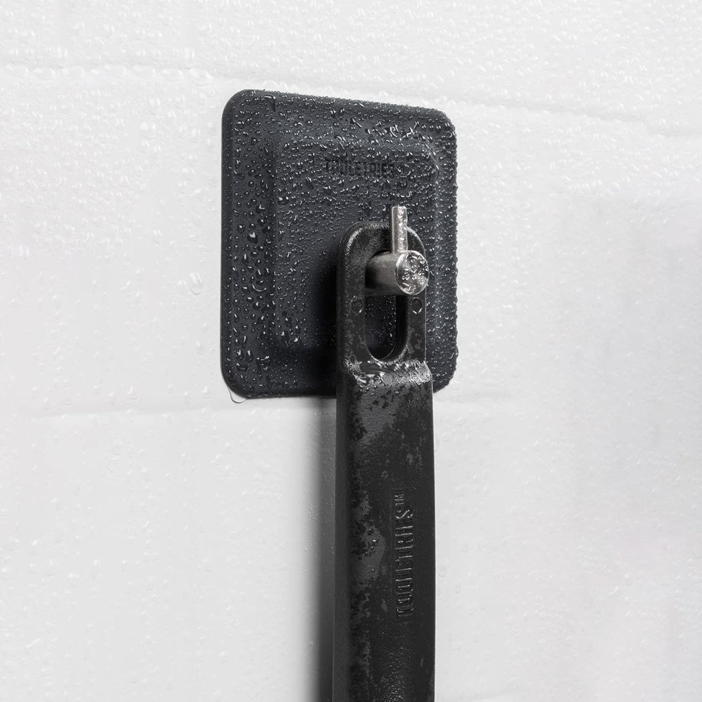 TOOLETRIES charcoal finish back scrubber, stylish hygienic design.