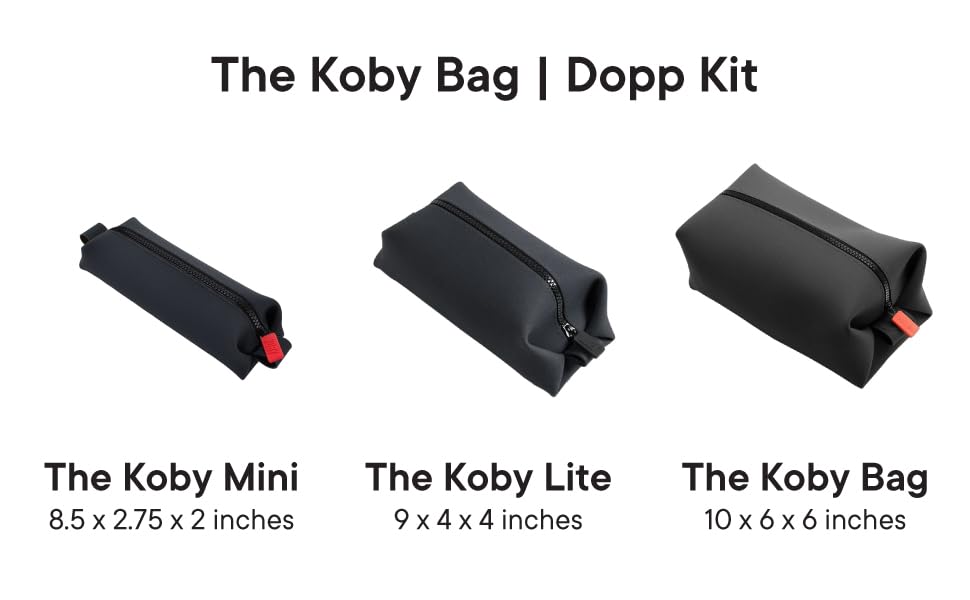 TOOLETRIES Koby Mini dimensions 8.5 by 2.75 by 2 inches for easy packing.