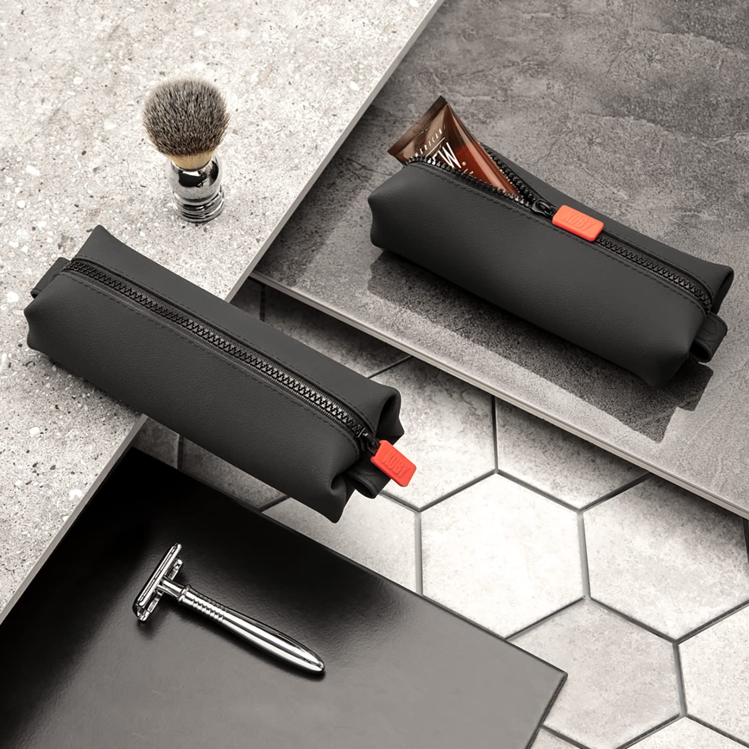 TOOLETRIES Koby Mini water-resistant silicone minimizes leaks during trips.