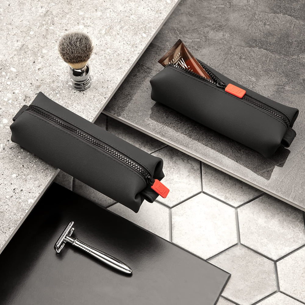 TOOLETRIES Koby Mini water-resistant silicone minimizes leaks during trips.