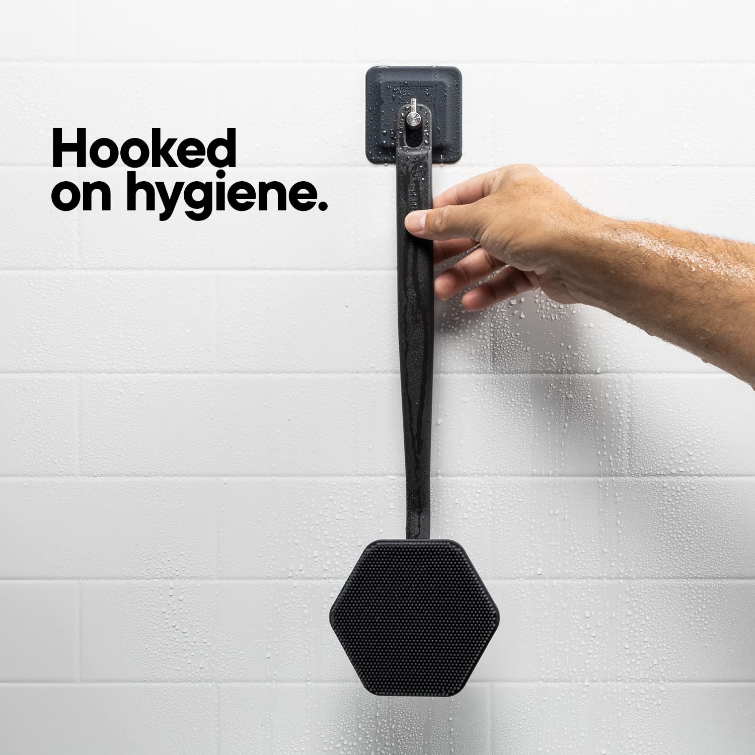 TOOLETRIES patent silicone grip detail, reliable hanging and drying.