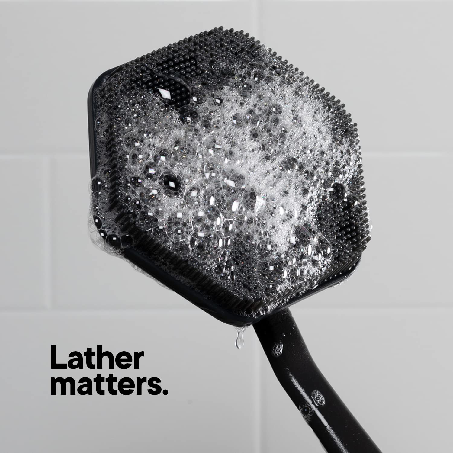 TOOLETRIES silicone scrubber lets you apply body wash directly.
