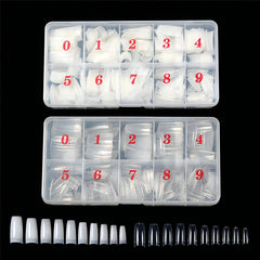 ToouYoun clear half-cover nail tips for a natural extension look