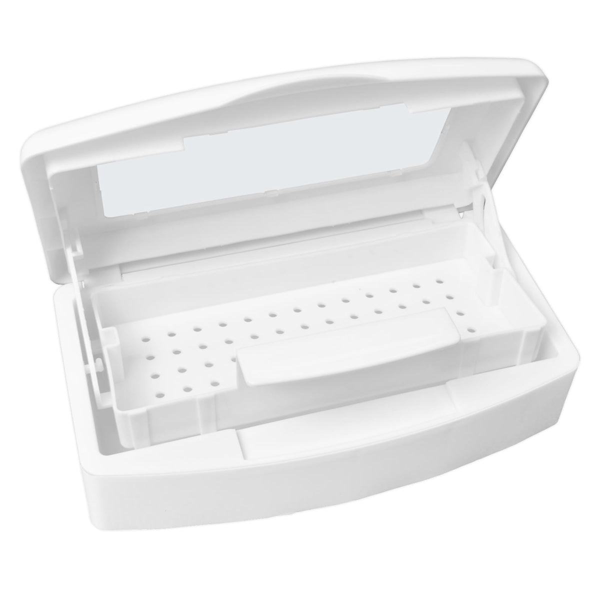 TOPCOMWW Nail Tool Sterilizer Box compact design for convenient home disinfection.