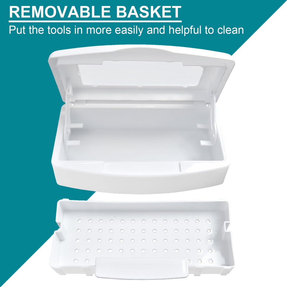 TOPCOMWW Plastic Sterilization Tray keeps tools contained during disinfection.