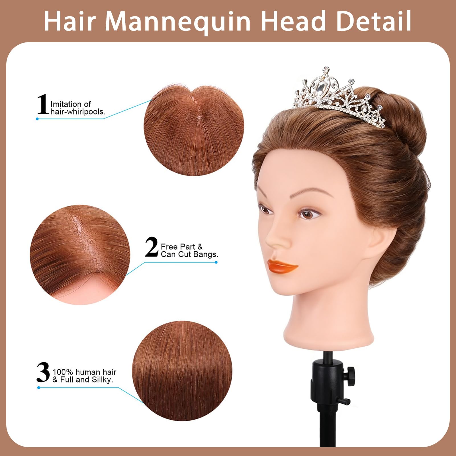 TopDirect ideal for cosmetology students and professionals to practice braids and cuts.