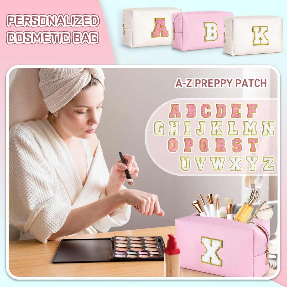 TOPEAST pink cosmetic bag interior, roomy layout for essentials.