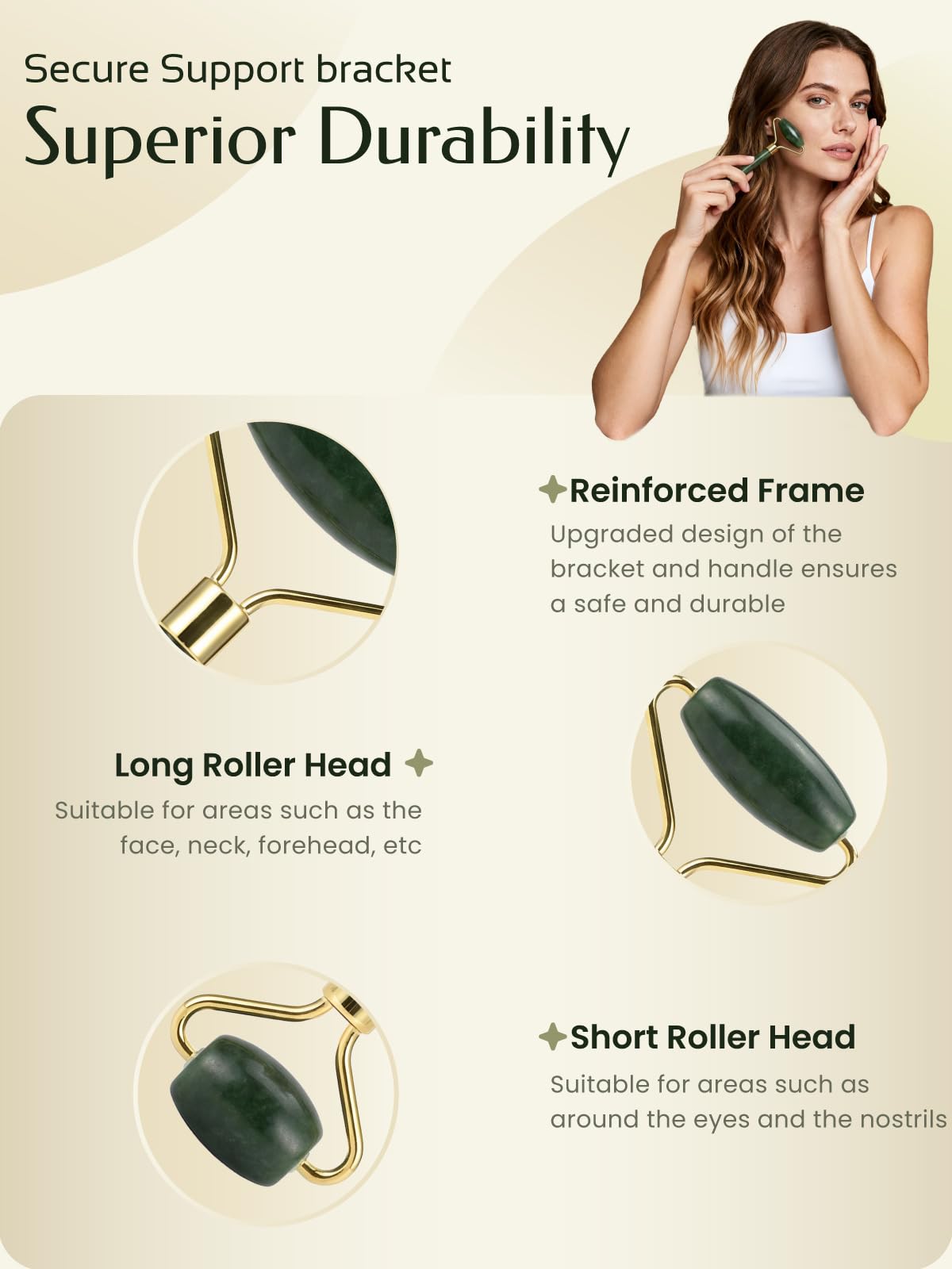 Tophld gua sha tool shaping jawline with upward pressure for definition.