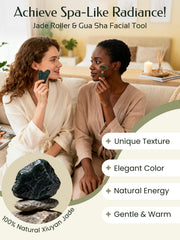 Tophld gua sha tool pressing upward lifts contours and relieves facial tension.