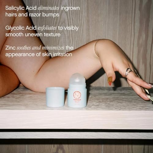 Topicals High Roller application on skin shows soothing relief after shaving.