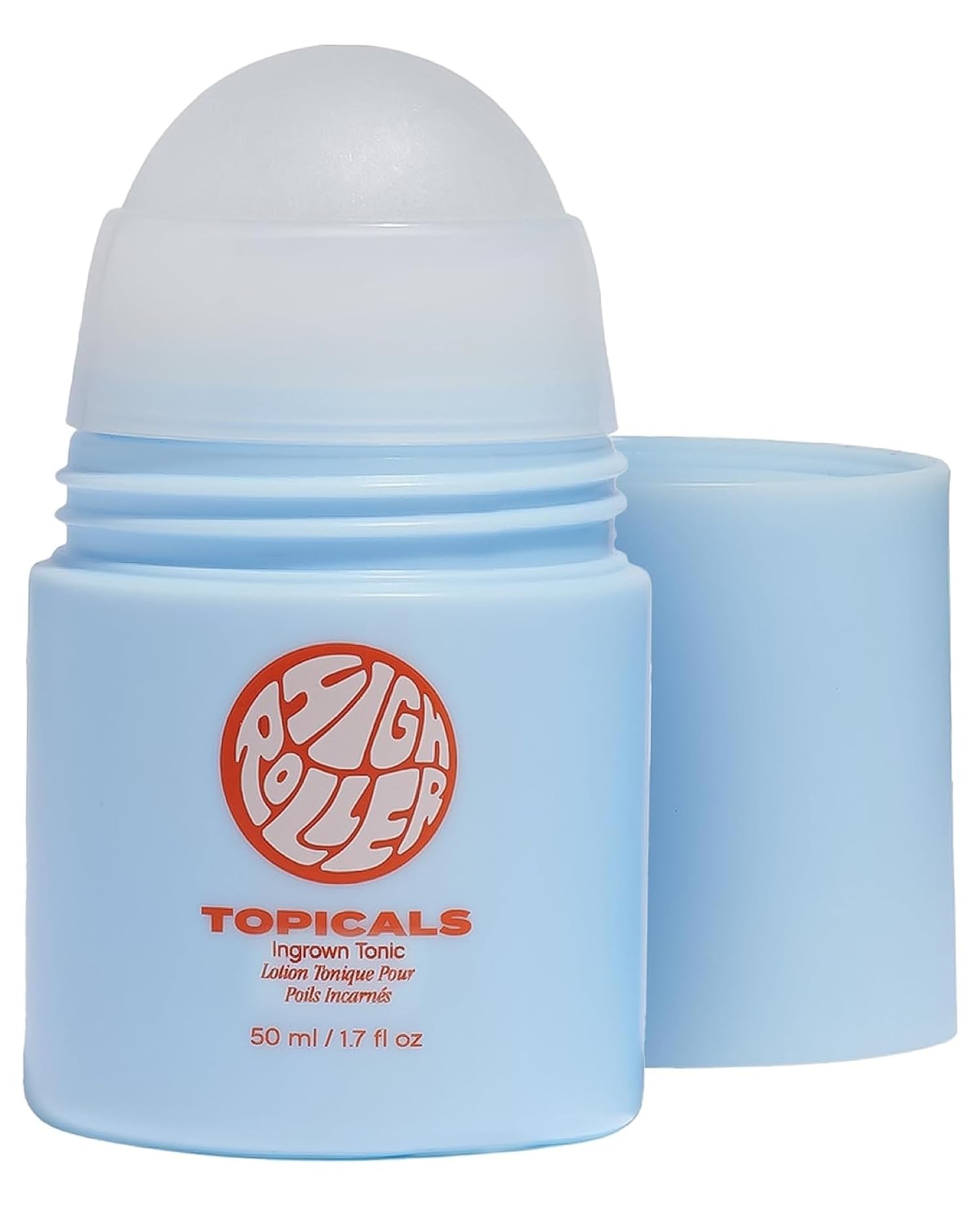 Topicals High Roller serum bottle promotes quick, on-the-go soothing of razor bumps.