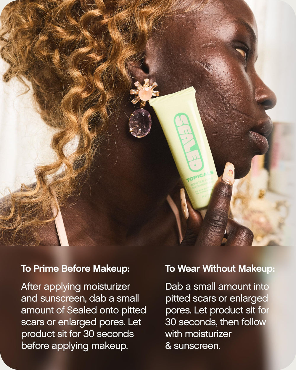 Sealed primer providing pore blur on acne prone skin for a refined look