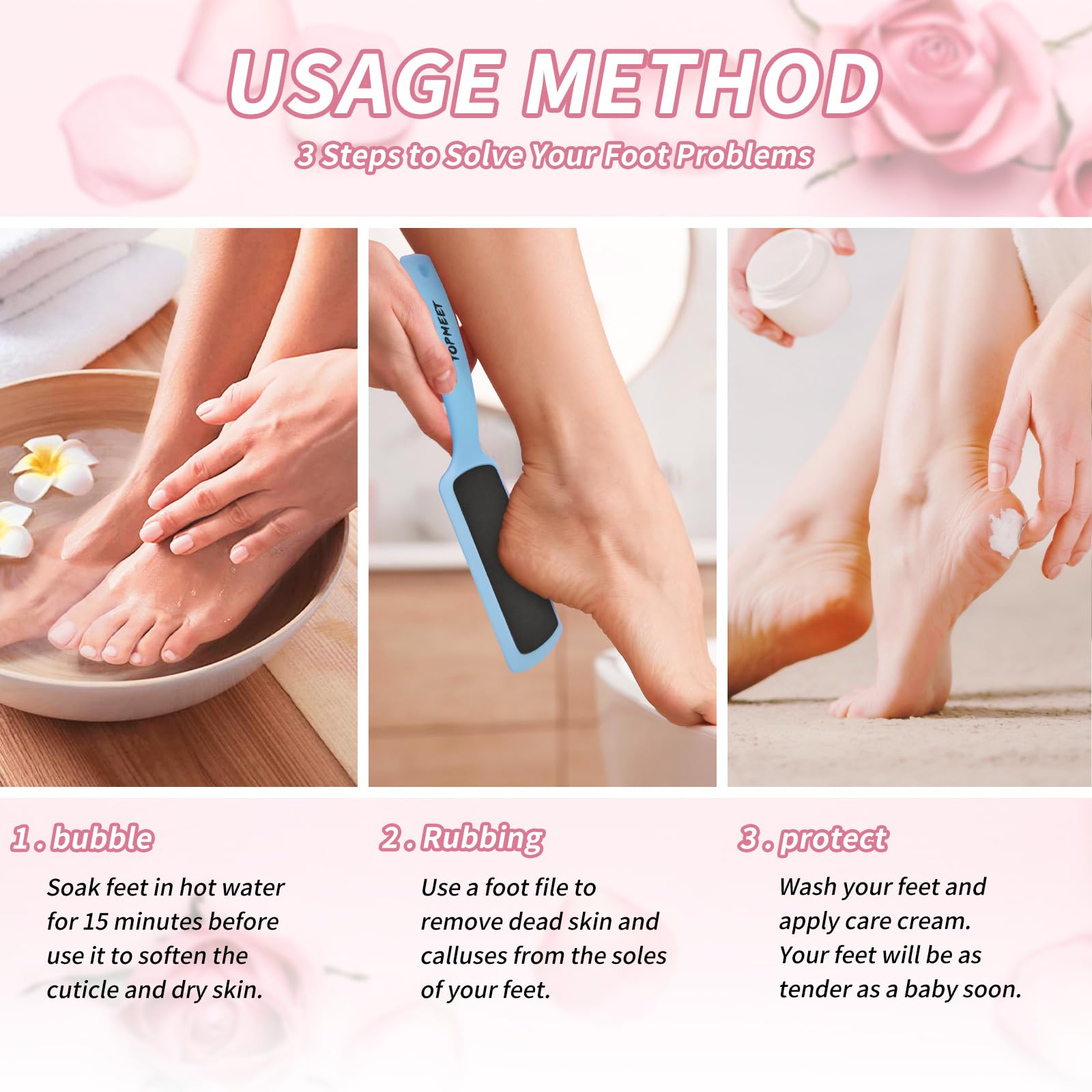 Topmeet Foot File focuses on heel area for targeted skin removal