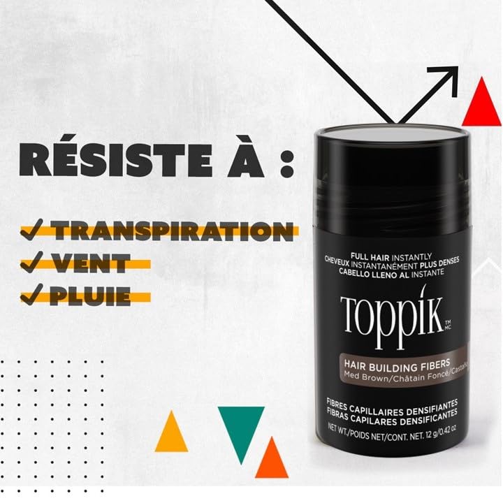 TOPPIK color-matched fibers achieving a natural blend with hair