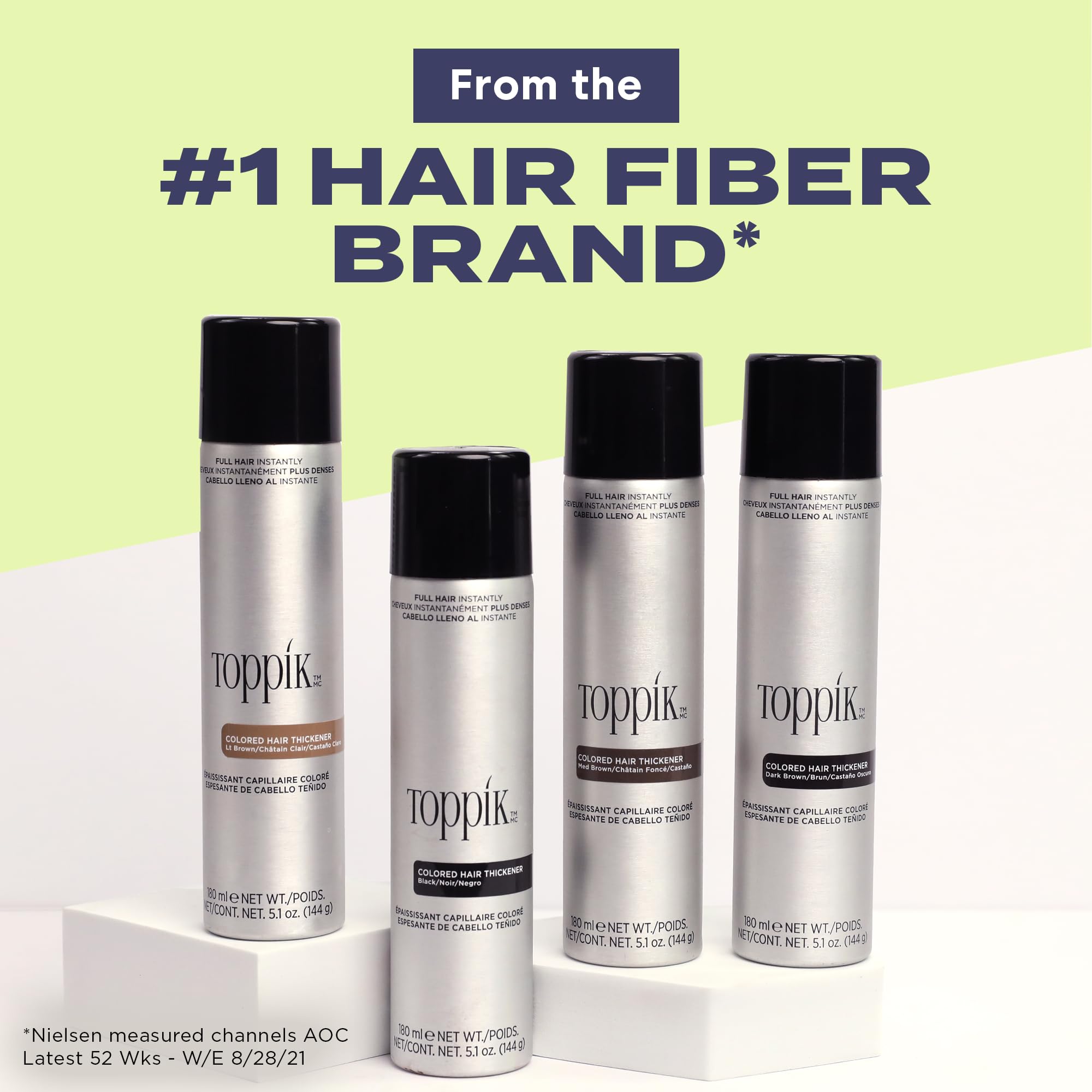 Toppik Thickener spray medium brown bottle creates fuller-looking hair instantly