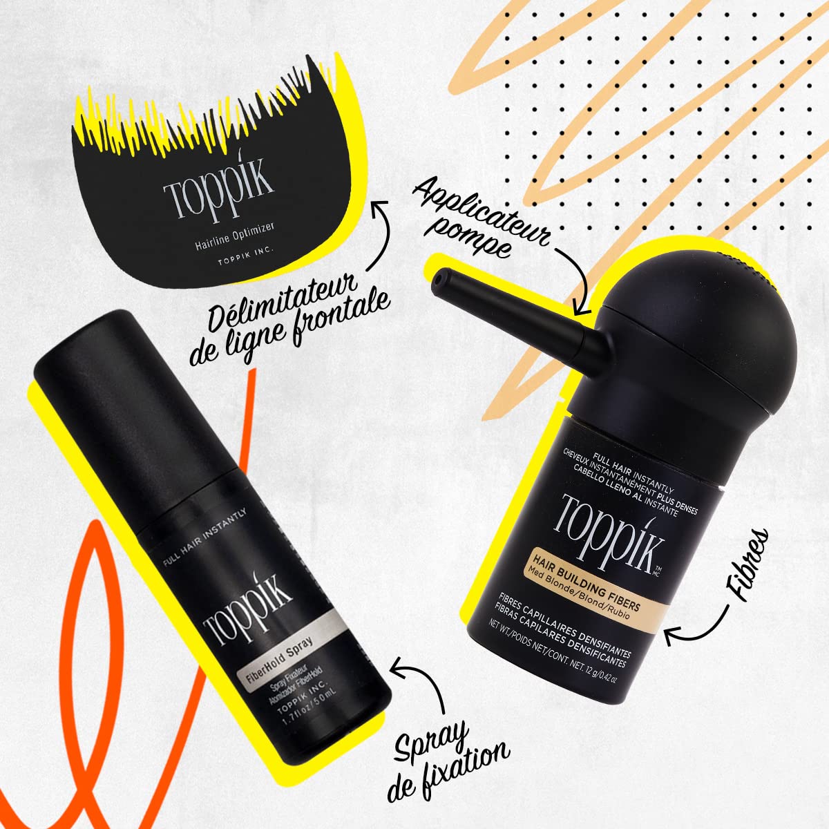 TOPPIK easy-to-apply fibers demonstrating quick fullness</