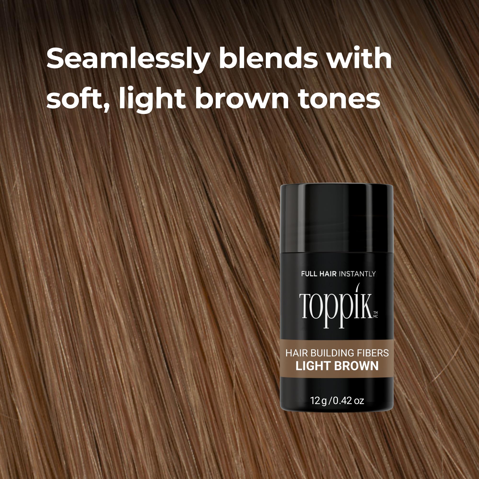 Toppik fibers are quick to apply and blend with existing strands