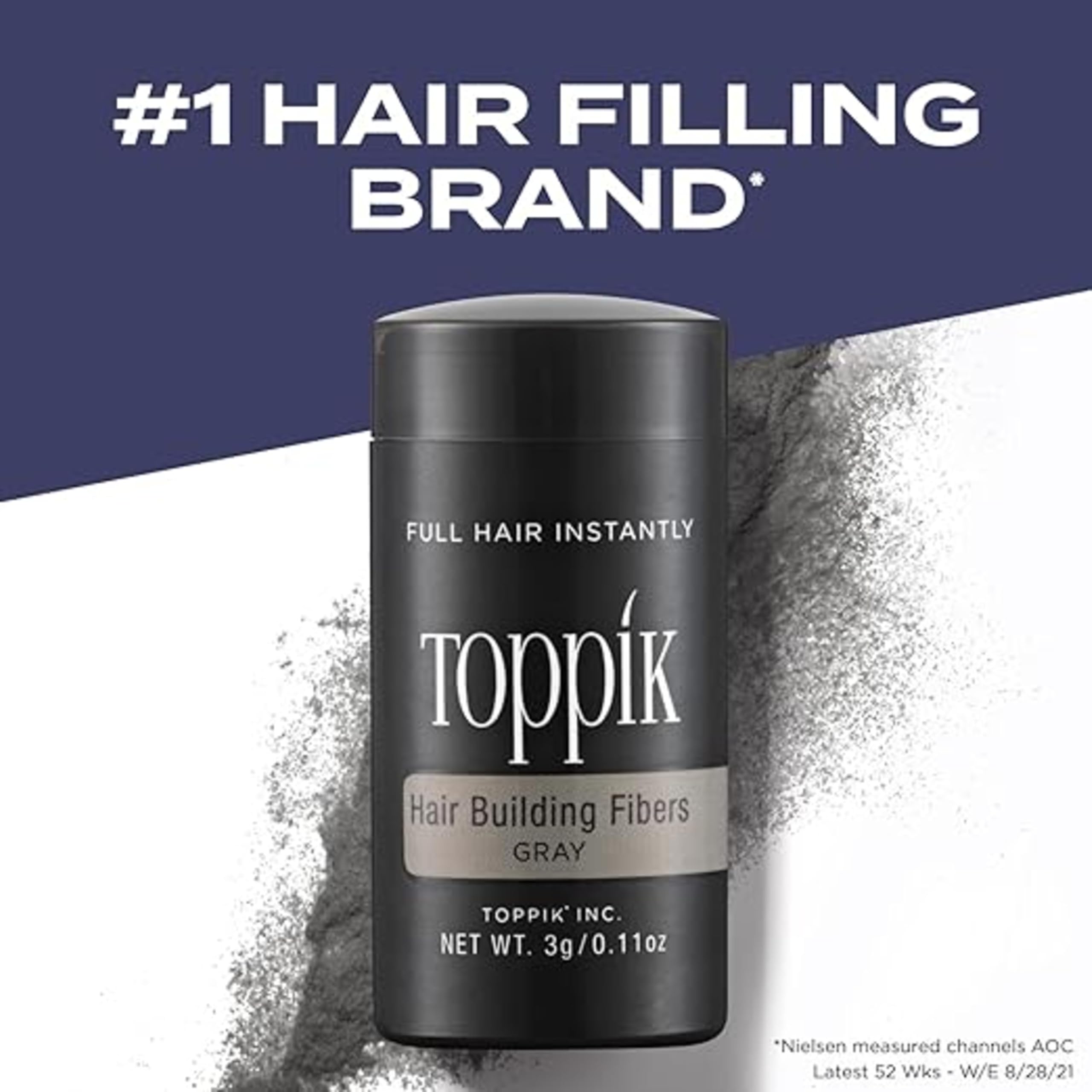 TOPPIK application motion shows quick shake and blend for instant fullness