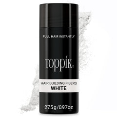 TOPPIK bottle close-up showing natural color blend of fibers