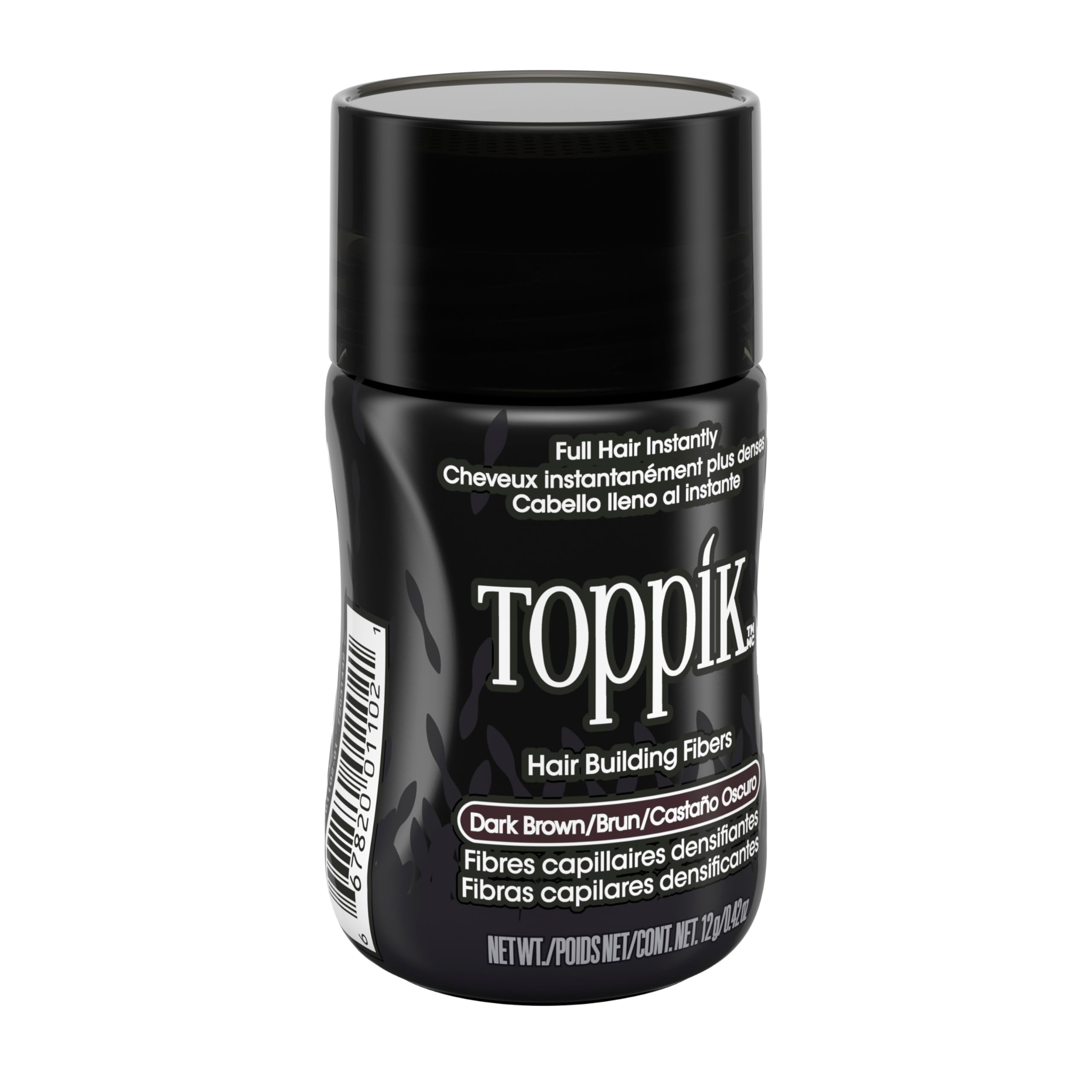 Toppik Hair Building Fibers dispersion shot enabling even coverage.