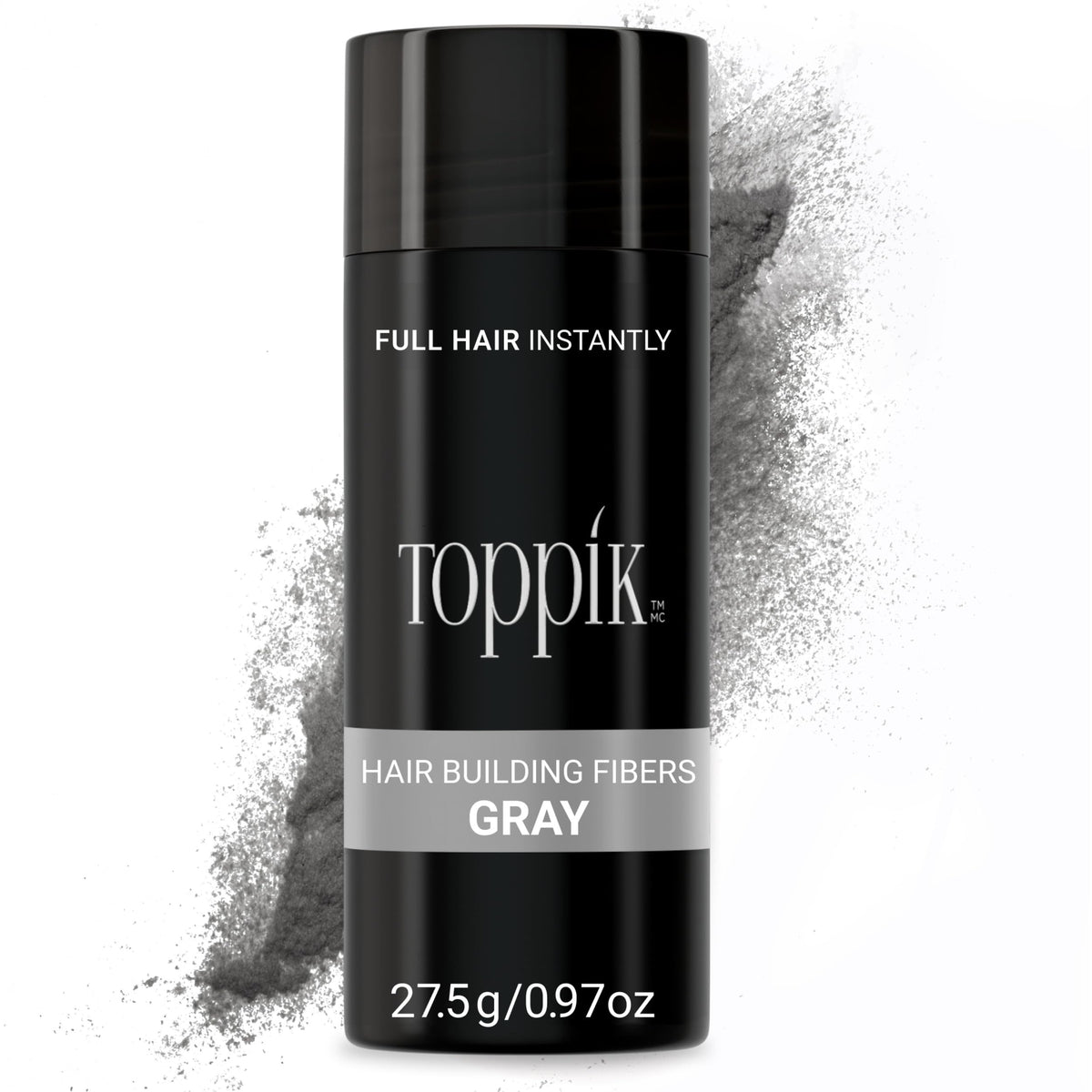Toppik Hair Building Fibers gray canister blending for instant fullness
