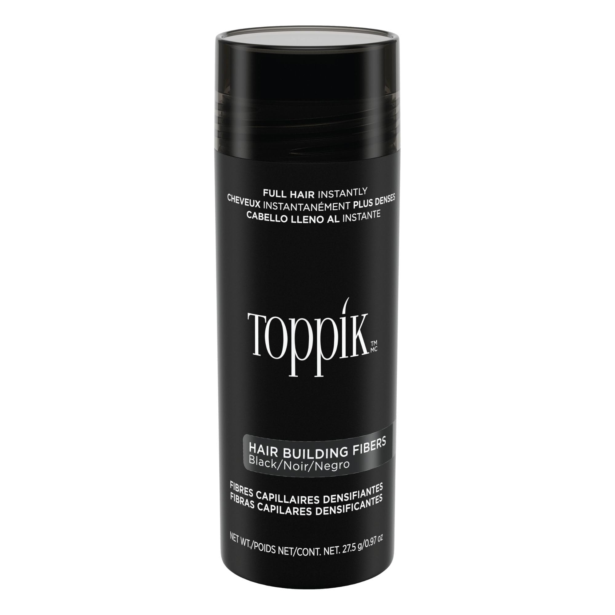 TOPPIK Hair Fibers Black bottle-dispense for quick, natural fullness