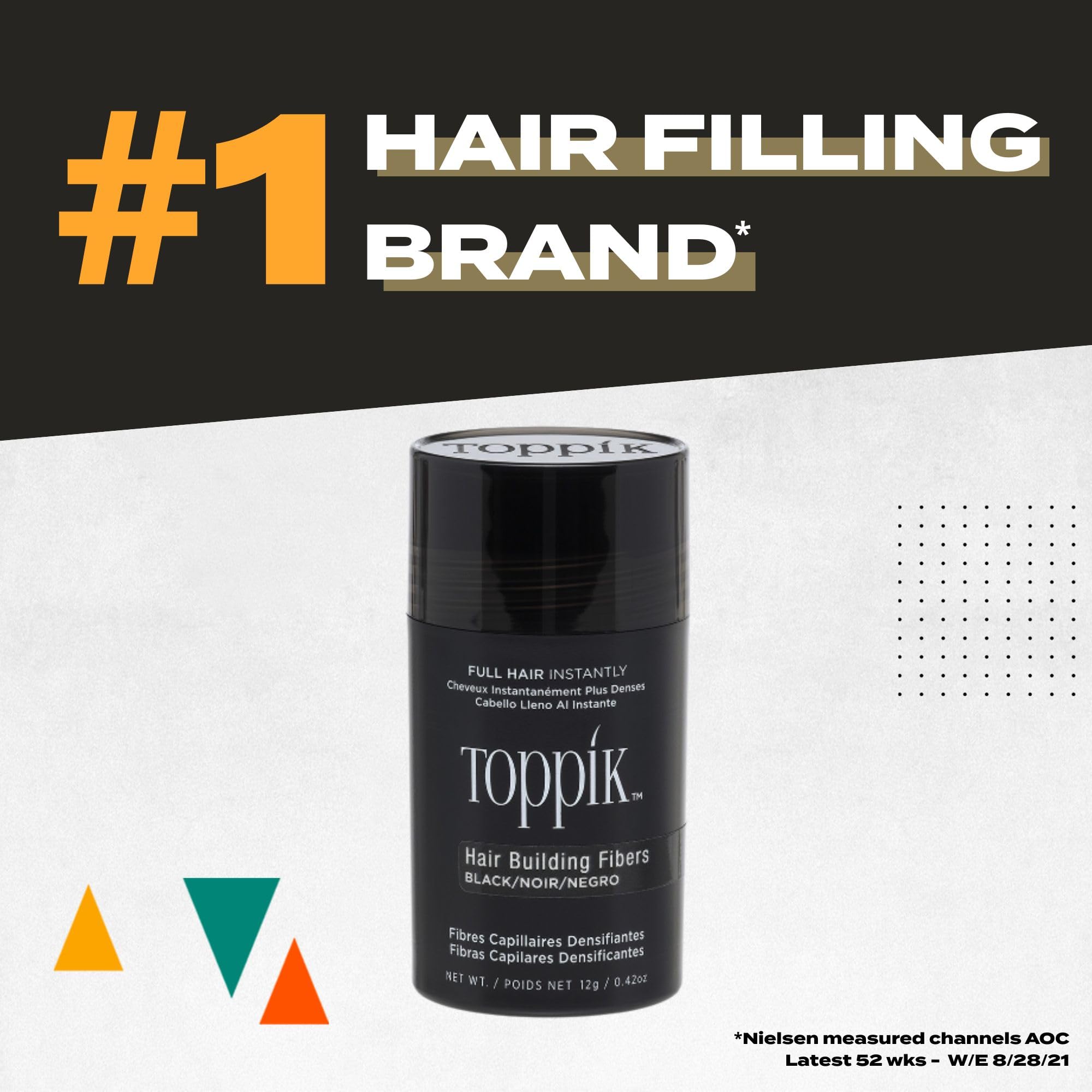 TOPPIK Hair Fibers Black wind and rain resistance for lasting results