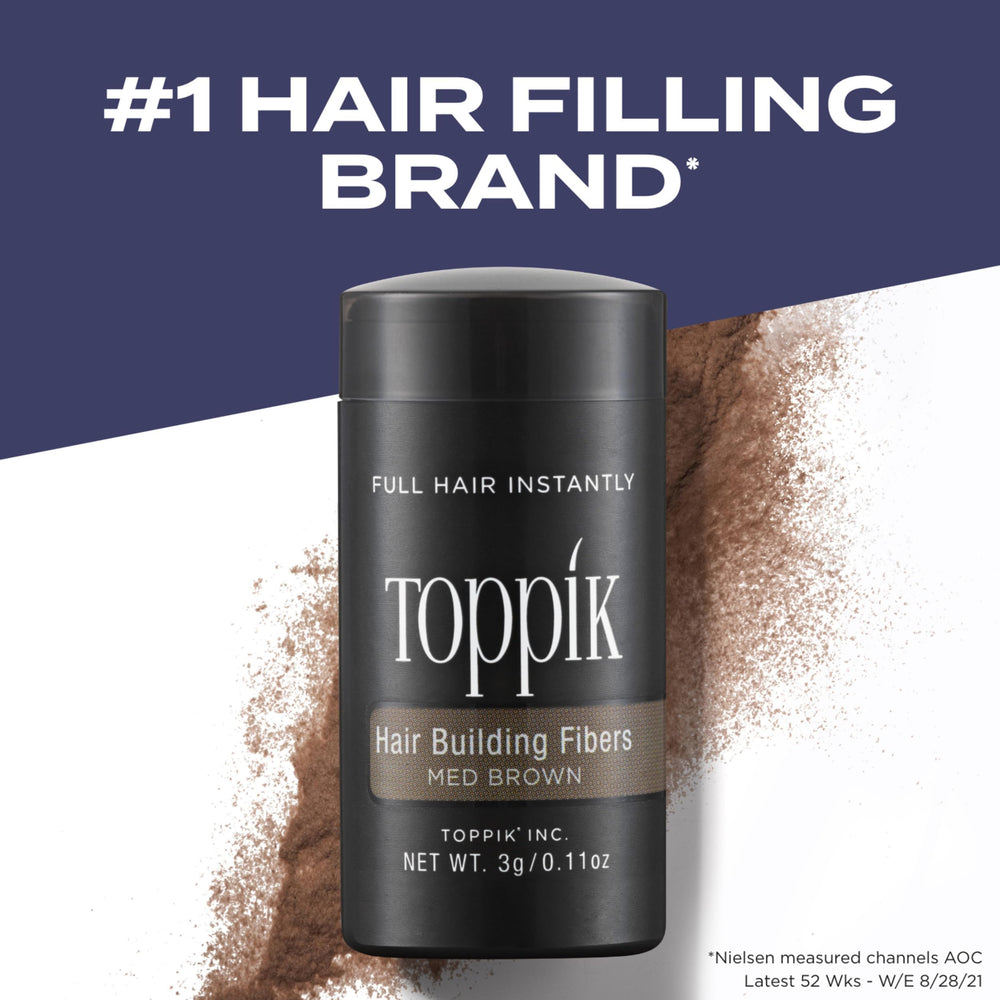 Toppik keratin protein fibers demonstrate quick concealment of thinning areas.