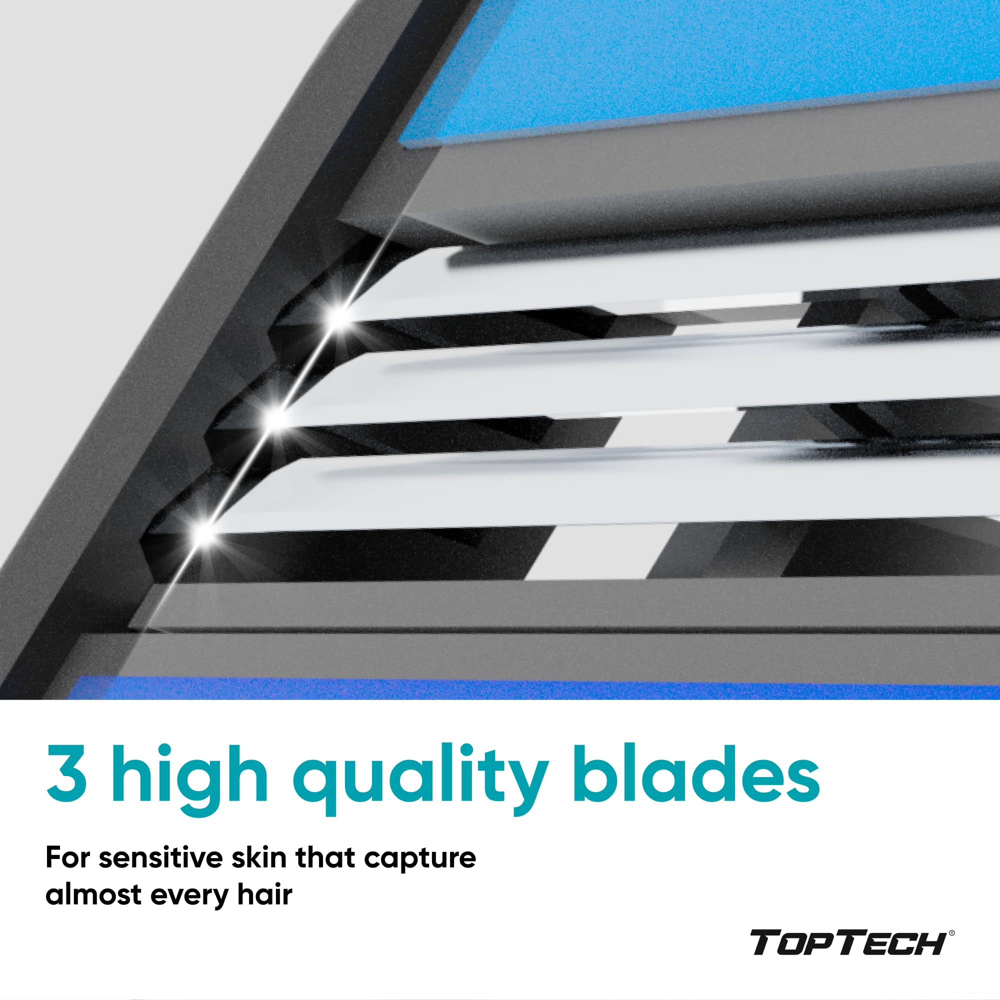 Toptech Razor 3 for Men lubricating strip detail with Aloe Vera for comfortable glide