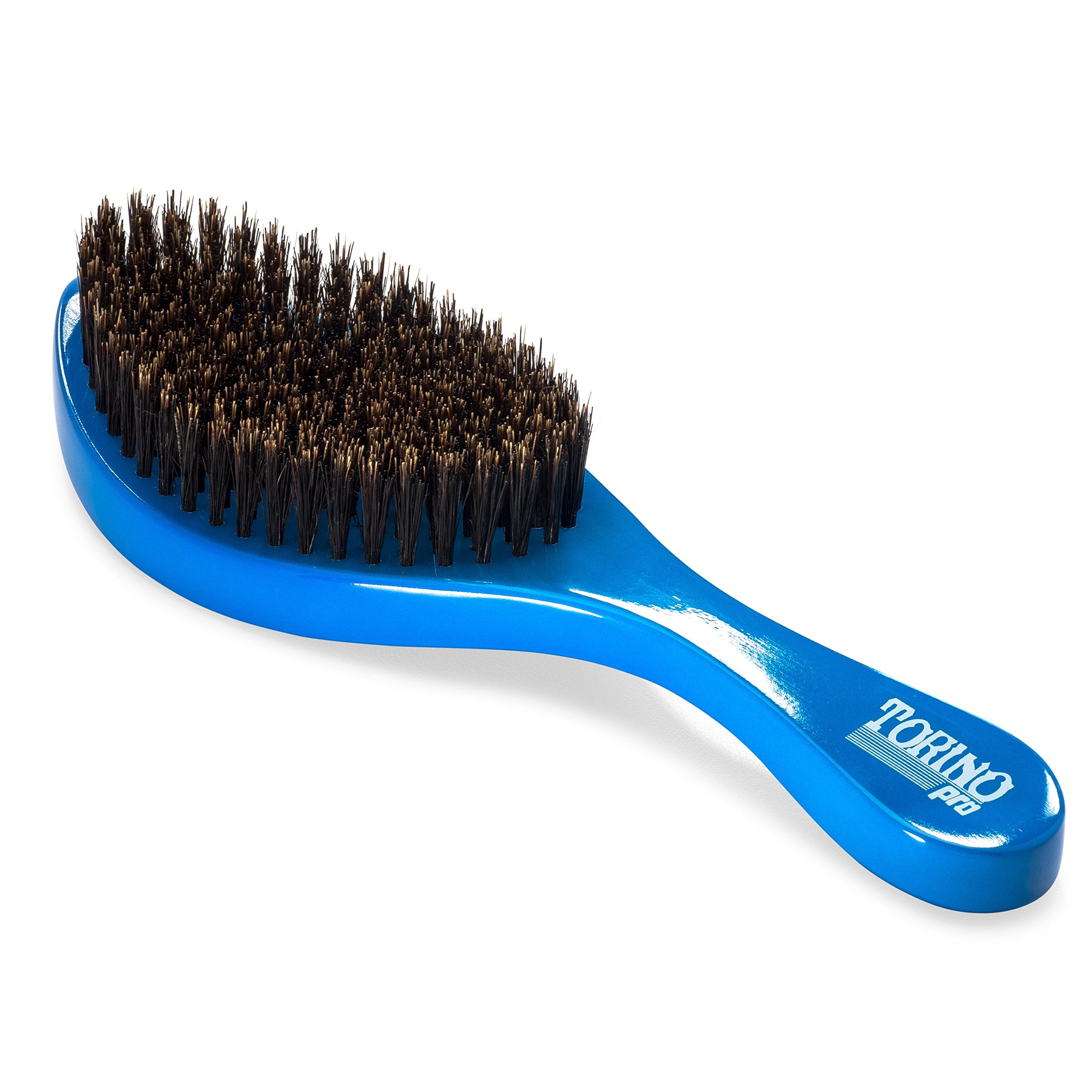 Torino Pro 350 blue curved-head brush enhances control during waving sessions