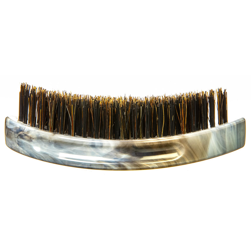 Torino Pro Curve Wave Brush 204 curved bristles closeup target crown and scalp.