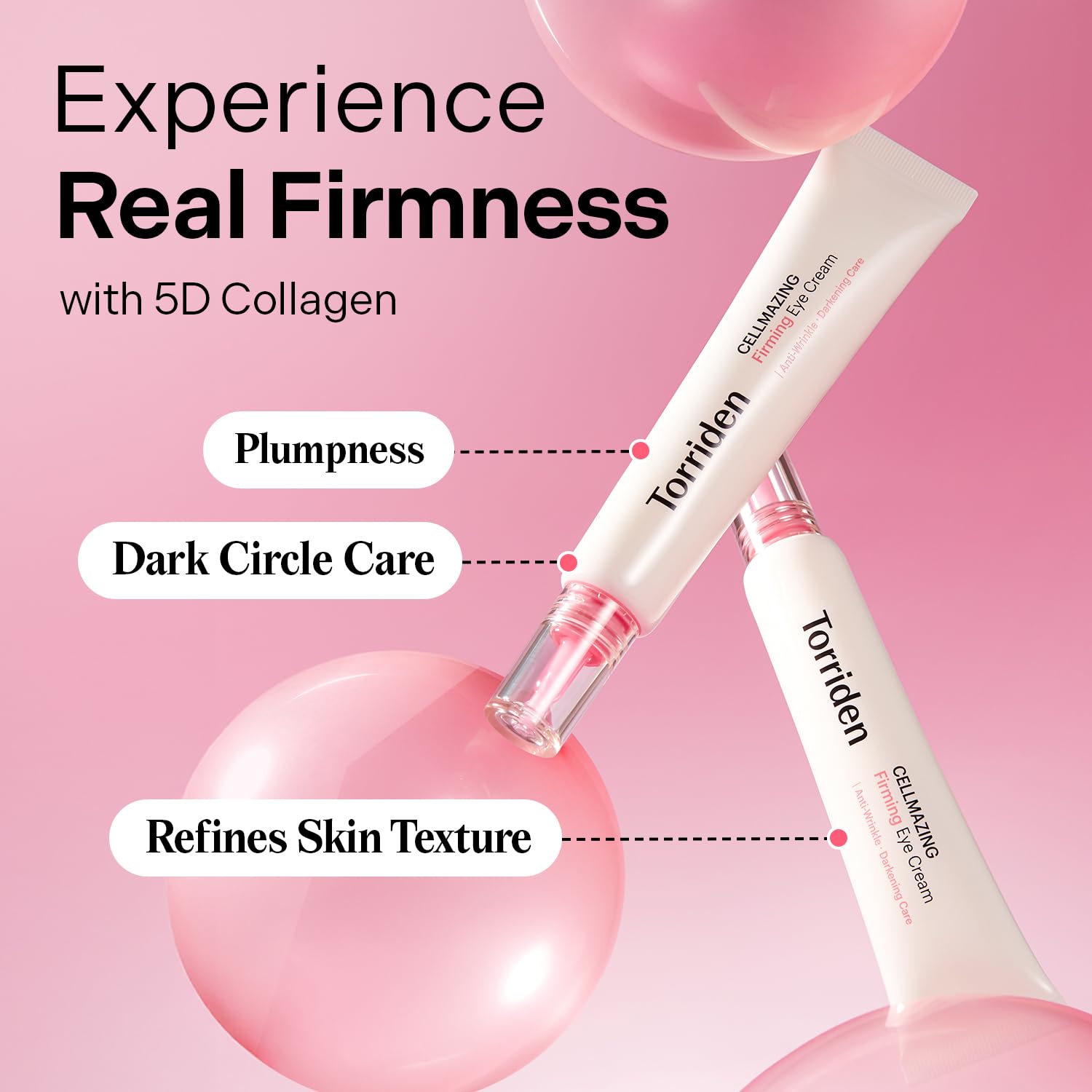 Torriden CELLMAZING complejo 5D collagen mejora elasticidad e hidratación en la zona ocular.