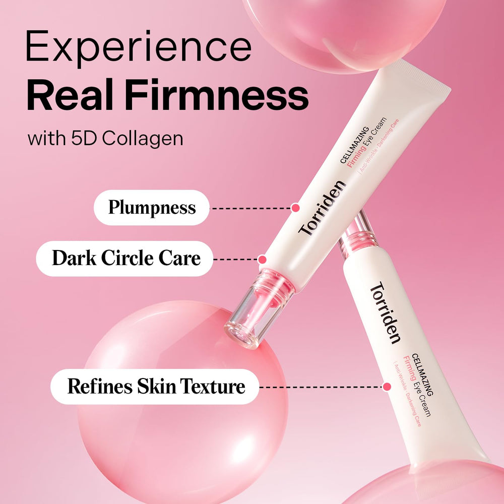 Torriden CELLMAZING complejo 5D collagen mejora elasticidad e hidratación en la zona ocular.