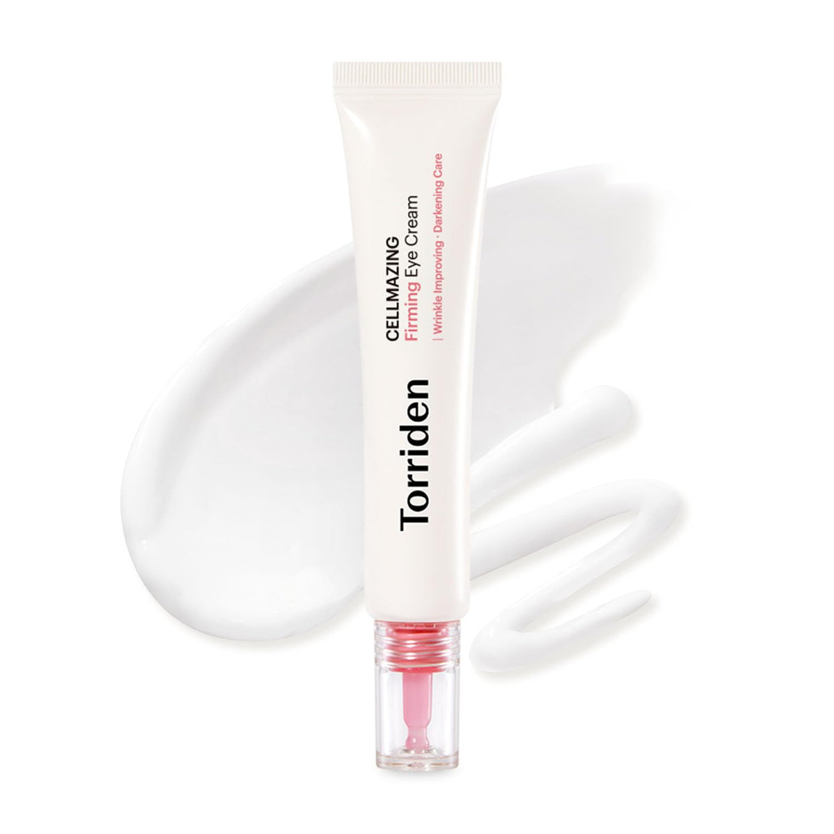 Torriden CELLMAZING crema ojos 2 en 1 para suavizar arrugas y ojeras, uso diario recomendado.