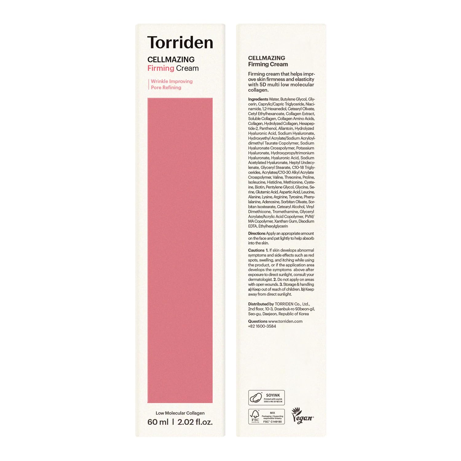 Torriden Cellmazing vegan clean beauty label emphasizes cruelty-free skincare.