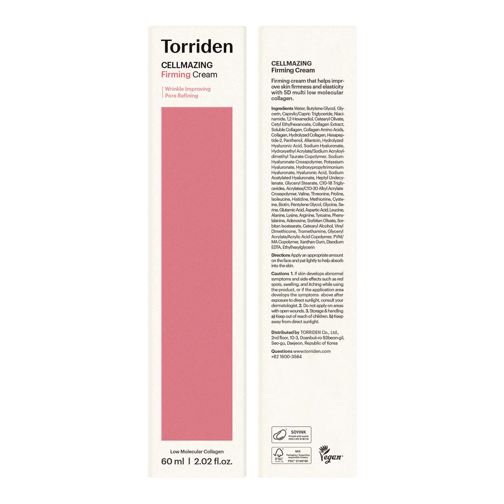 Torriden Cellmazing vegan clean beauty label emphasizes cruelty-free skincare.