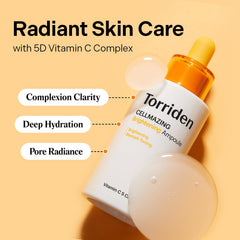 Torriden CELLMAZING Vita C Ampoule dropper in action for precise application.