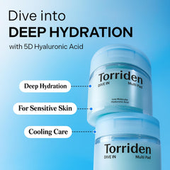 Torriden DIVE IN 5D hyaluronic complex delivers deep hydration.