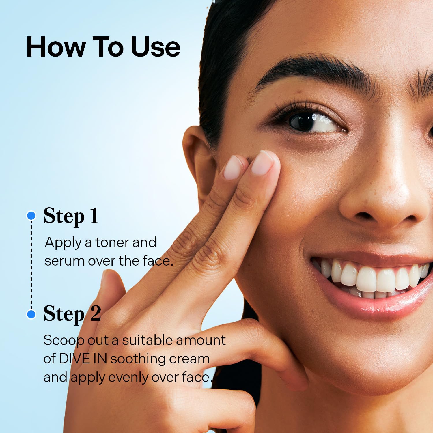Torriden DIVE IN application on hand illustrates gentle, non-irritating care for sensitive skin.
