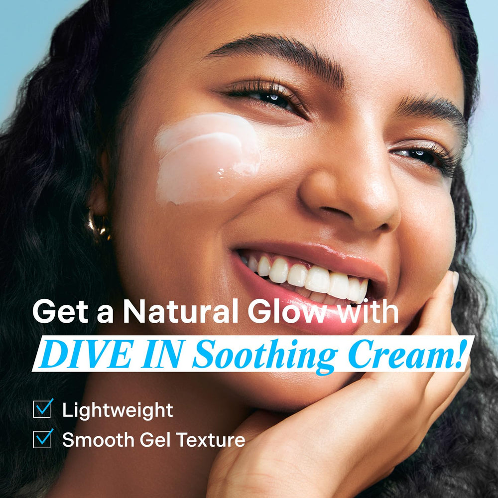 Torriden DIVE IN hyaluronic acid soothing cream swatch demonstrates smooth, plump finish.