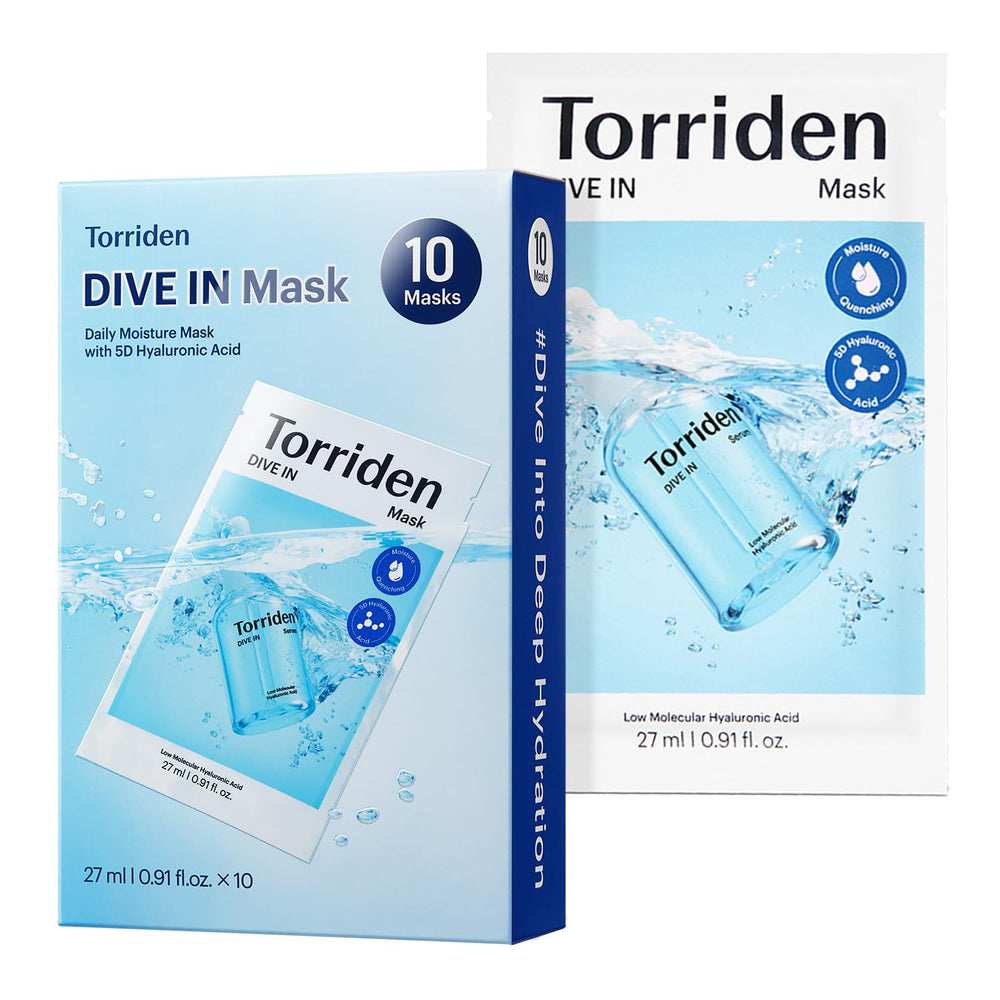Torriden DIVE IN mask packaging highlights a premium hydration routine.