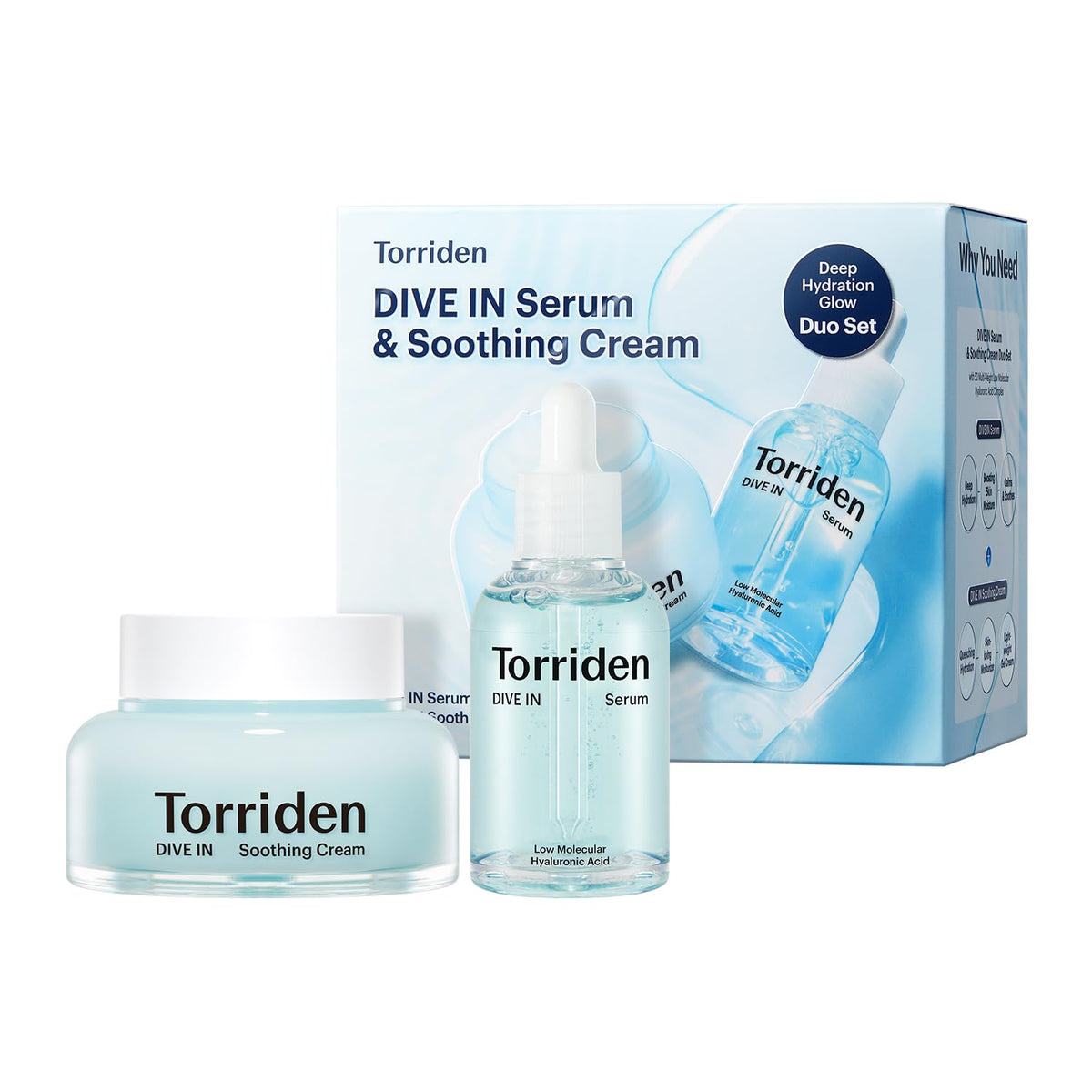 Torriden DIVE IN serum bottle pump for easy, quick hydration.
