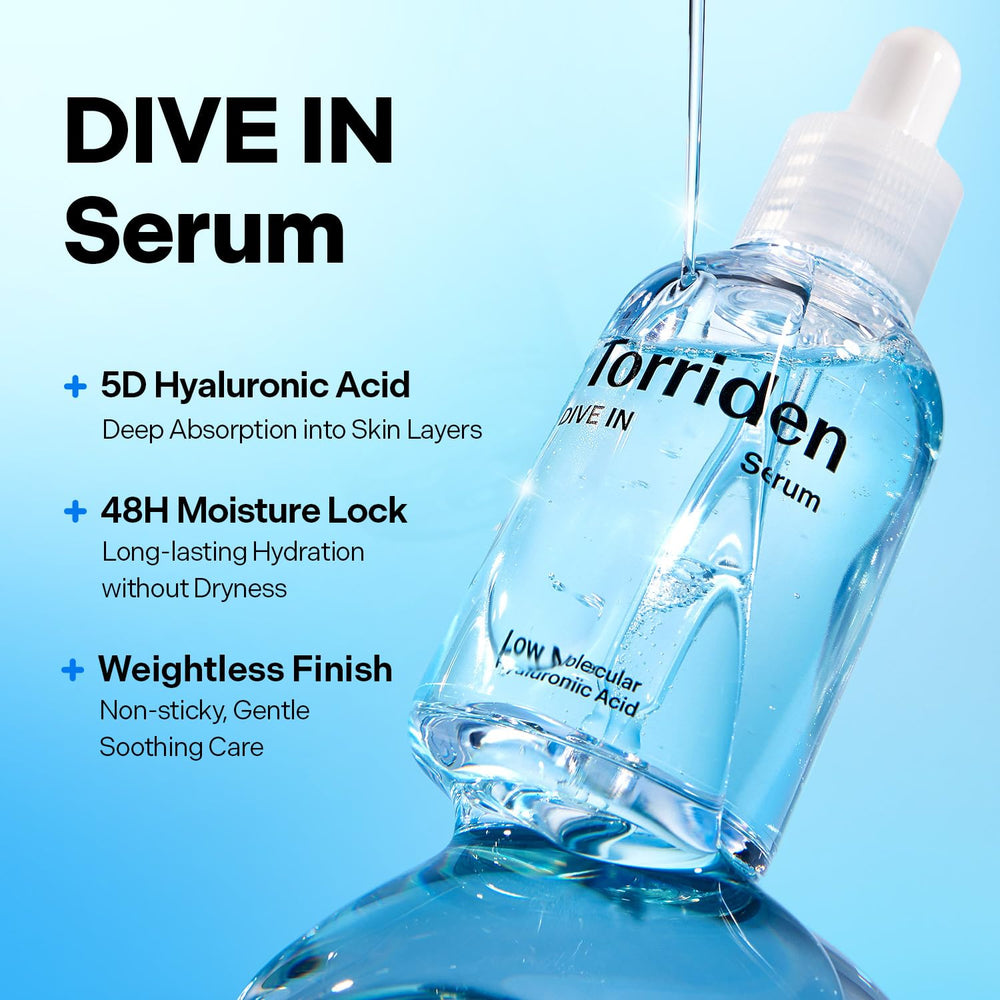 Torriden DIVE IN Serum pump dispenser in use for daily prep